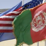 Flags of Afghanistan, US, and NATO